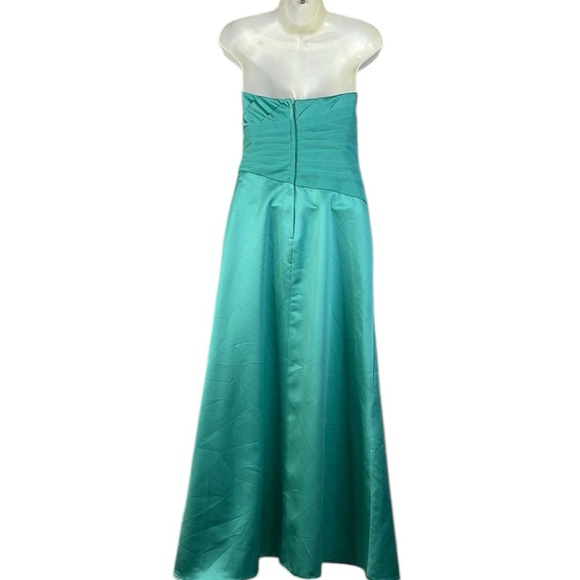 Davids Bridal Prom Formal Dress Women's Size 2 Spa Green Strapless Gown Long - Picture 2 of 16